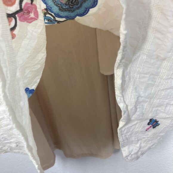 Plenty by Tracy Reese Dress Womens Small Embroidered Floral Boho Summer Pockets - Picture 12 of 16